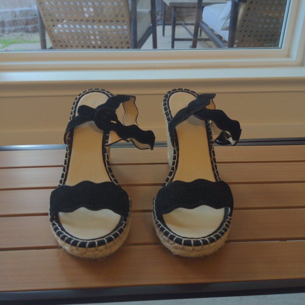 Marc Fisher black Kai Espadrille Wedge Sandal
